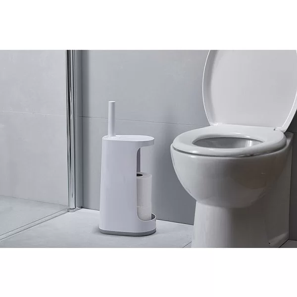 Ершик для унитаза с большим отсеком для хранения Flex Plus 21х48,2х14,8 см, пластик ABS, цвет серый + белый, Joseph Joseph, Великобритания, 70537 - изобр. 9