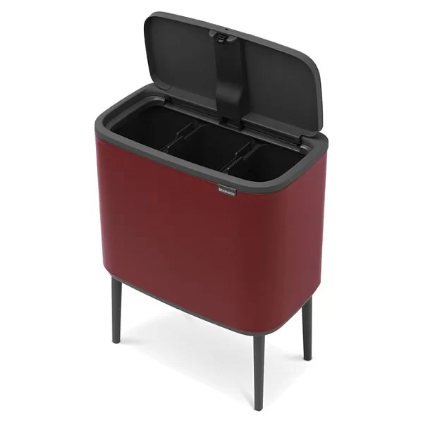 Мусорный бак 3 секции 3х11л, бордовый, Brabantia, 316326 - изобр. 11