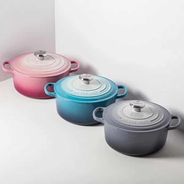 Кастрюля высокая с крышкой 24 см, объем 5,3 л, материал эмалированный чугун, цвет серый омбре, Le Creuset, Франция, 21177246844430 - изобр. 10