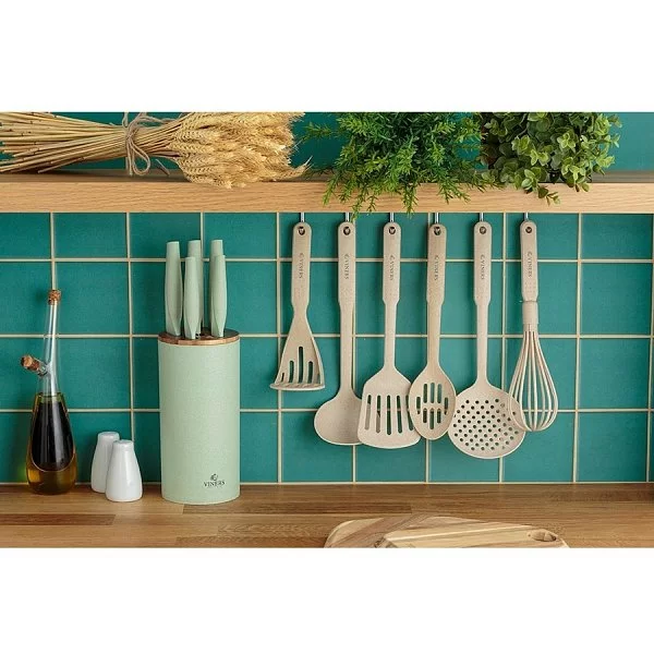 Набор из 5-ти кухонных ножей на подставке Organic нержавеющая сталь + полипропилен, цвет зеленый, Viners, Великобритания, v_0305.187 - изобр. 9