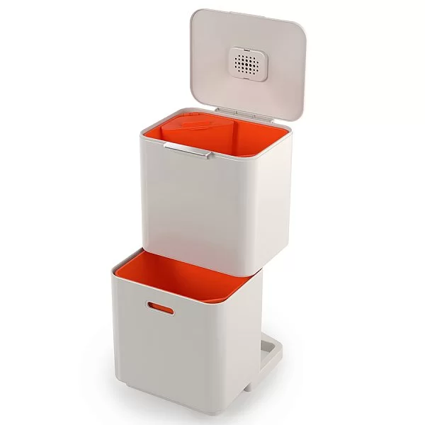 Контейнер для мусора с двумя баками Totem Max 60 л, 36,5х81х39,5 см, низкоуглеродистая сталь, цвет белый, Joseph Joseph, Великобритания, 30061 - изобр. 7