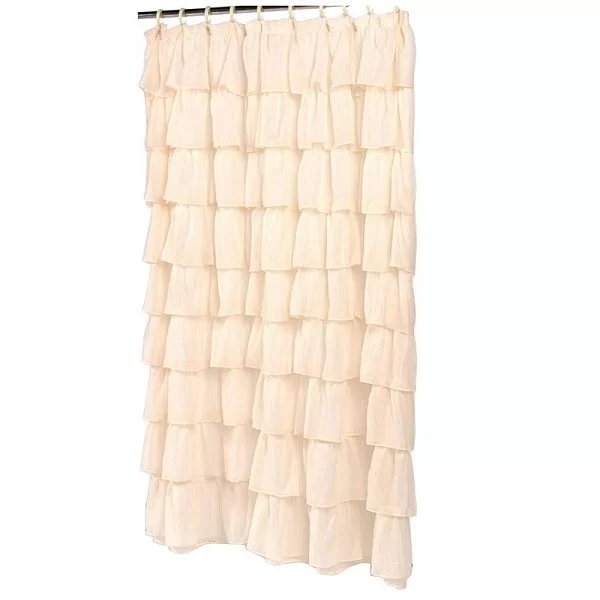 Шторка для ванной Carmen Bone 183x178 см, цвет слоновая кость, материал полиэстер, Carnation Home Fashions, США, SCVOIL/CAR/08 - изобр. 7