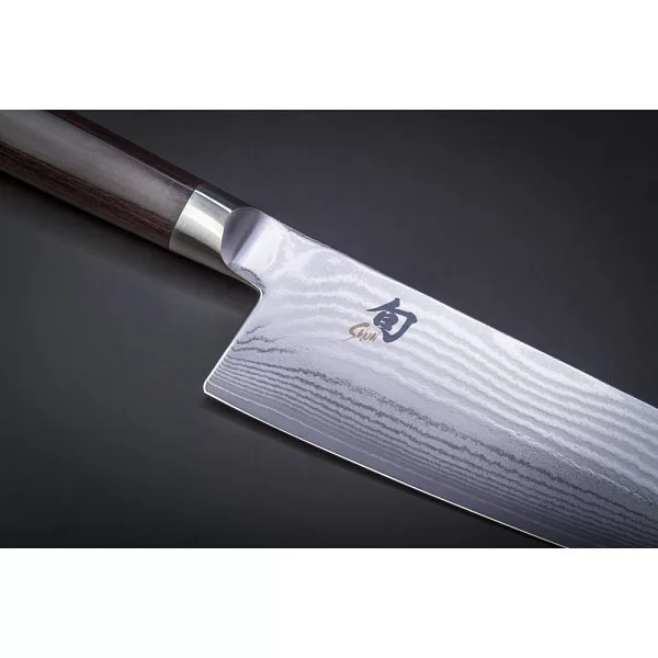 Нож кухонный поварской Wide Santoku длина лезвия 19,1 см, сталь VG-MAX в обкладках из дамаска, Kai, Япония, DM-0717 - изобр. 13