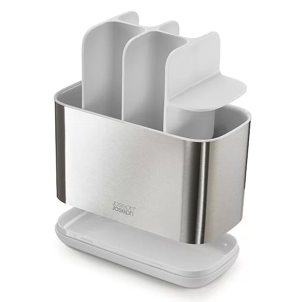 Набор из органайзера EasyStore Steel и диспенсера Presto Steel, пластик, цвет белый + хром, Joseph Joseph, Великобритания, 70551 - изобр. 11