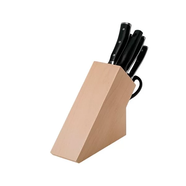 Набор из 5 кухонных ножей с мусатом и ножницами на деревянной подставке, сталь X50CRMOV15, Wuesthof, Германия, 1090370701 - изобр. 9