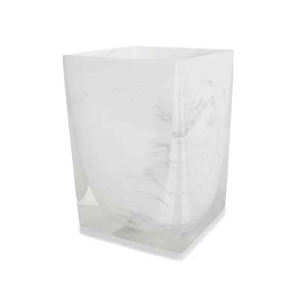 Корзина для мусора Ducale White 18,5х18,5х24 см, полистоун, Kassatex, США, ADE-WB-WB - изобр. 7