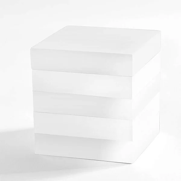 Косметическая емкость с крышкой Cabana White 10х10х11 см, полистоун, цвет белый, Kassatex, США, ACL-CJ-W - изобр. 8