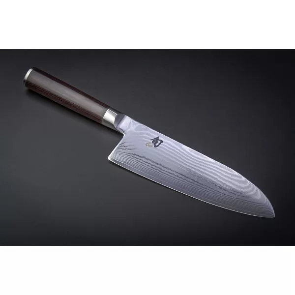 Нож кухонный поварской Wide Santoku длина лезвия 19,1 см, сталь VG-MAX в обкладках из дамаска, Kai, Япония, DM-0717 - изобр. 12
