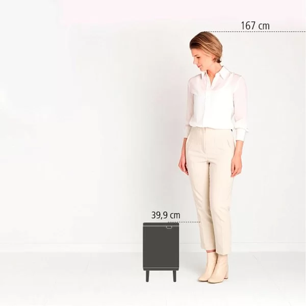 Мусорный бак Bo Hi 7 л, 40x24x21 см, нержавеющая сталь, цвет белый, Brabantia, Бельгия, 227165 - изобр. 9