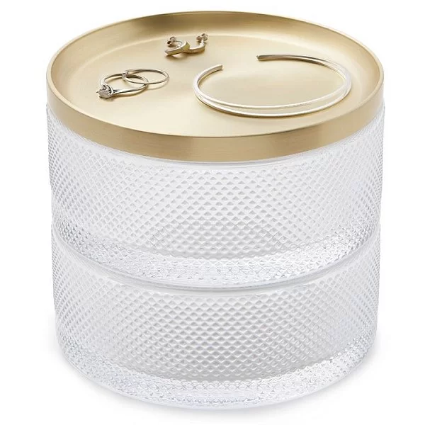 Шкатулка для украшений Tesora, диаметр 13 см, цвет золотой, стекло, Umbra, Канада,1013238-104 - изобр. 7