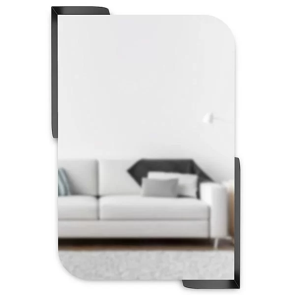 Зеркало настенное Alcove 52x77x13 см, зеркальное полотно + металл, цвет черный, Umbra, Канада, 1015726-040 - изобр. 7