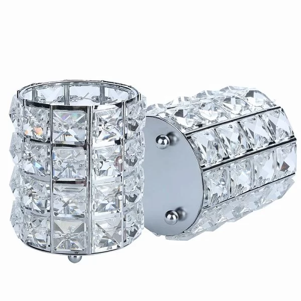 Органайзер для косметических принадлежностей Crystal Silver 9,5х9,5х12 см, металл + хрустальное стекло, цвет серебряный, Kassatex, США, CRY-OR-SLV - изобр. 9