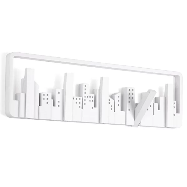 Вешалка настенная Skyline 50х14,5х3 см, цвет белый, материал полистирол, Umbra, Канада, 318190-660 - изобр. 7