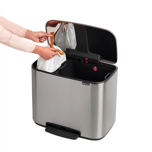 Мусорный бак 2 секции Pedal Bin Bo, стальной матовый, 11+23л, Brabantia, 121241 - изобр. 15