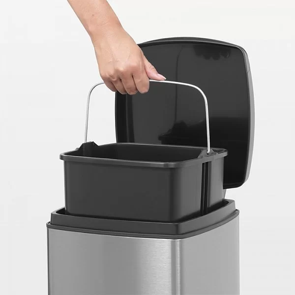 Мусорный бак эргономичный Pedal Bin, 25л, матовая сталь, Brabantia, 369407 - изобр. 14