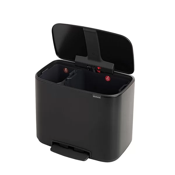 Мусорный бак 2 секции Pedal Bin Bo, черный матовый, 11+23л, Brabantia, 121227 - изобр. 13