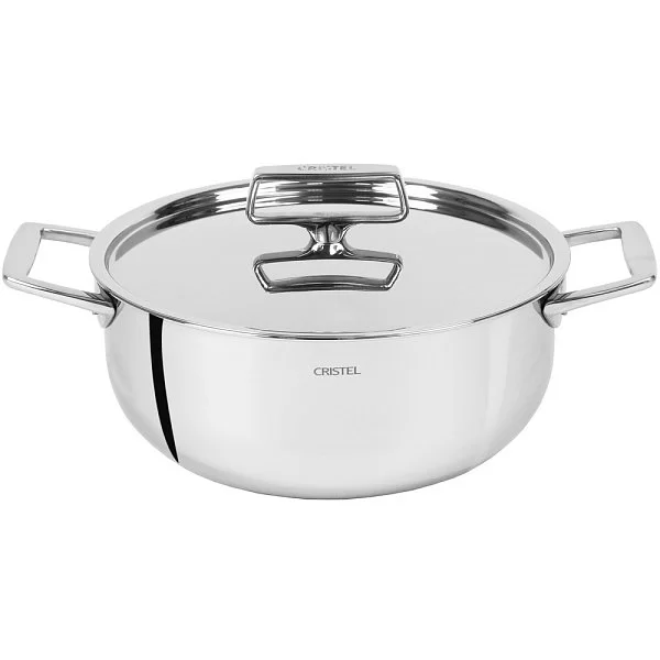 Кастрюля низкая Castel Pro 18 см с крышкой и 2-мя ручками, материал нержавеющая сталь 18/10, Cristel, Франция, F18CPF - изобр. 7