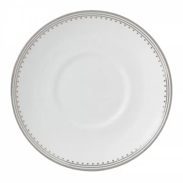 Блюдце кофейное Vera Wang Grosgrain 12,5x1,5 см, материал фарфор, цвет серебро + белый, Wedgwood, Великобритания, 50116402008 - изобр. 7
