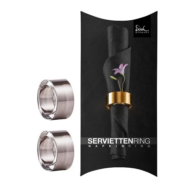 Набор из 2-х колец для салфеток с платиновым покрытием, подарочная упаковка, материал бессвинцовый хрусталь, Eisch, Германия, 77290502 - изобр. 7