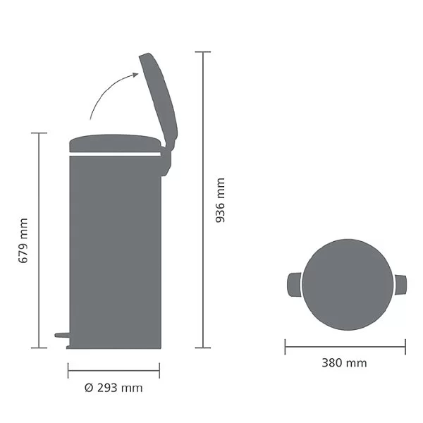 Мусорный бак с педалью NewIcon, 30л, платиновый, Brabantia, 114441 - изобр. 12