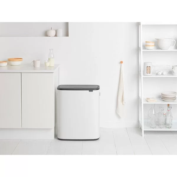 Мусорный бак Touch Bin Bo объем 60 л, 54,5x31,2x65,6 см, нержавеющая сталь, цвет белый, Brabantia, Бельгия, 223006 - изобр. 9