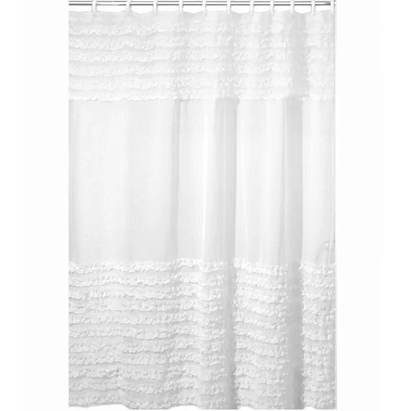 Шторка для ванной Ruffles 178х183 см, материал полиэстер, Creative Bath, США, S0892WH - изобр. 7
