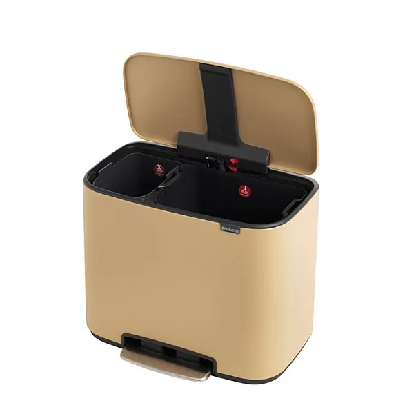 Мусорный бак 2 секции Pedal Bin Bo, цвет минерально-золотой, 11+23л, Brabantia, 121548 - изобр. 13
