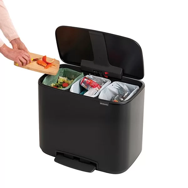Мусорный бак 3 секции Pedal Bin Bo, 3x11л, черный матовый, Brabantia, 121104 - изобр. 14