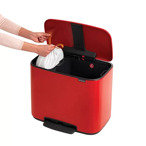 Мусорный бак 2 секции Pedal Bin Bo, пламенно-красный, 11+23л, Brabantia, 121166 - изобр. 14