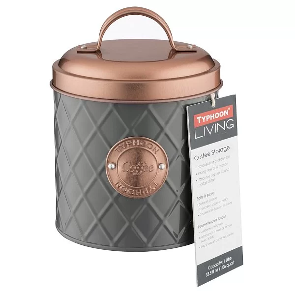 Емкость для хранения кофе Copper Lid 1 л, цвет серый + медный, материал оцинкованная сталь, Typhoon, Великобритания, 1401.656V - изобр. 8
