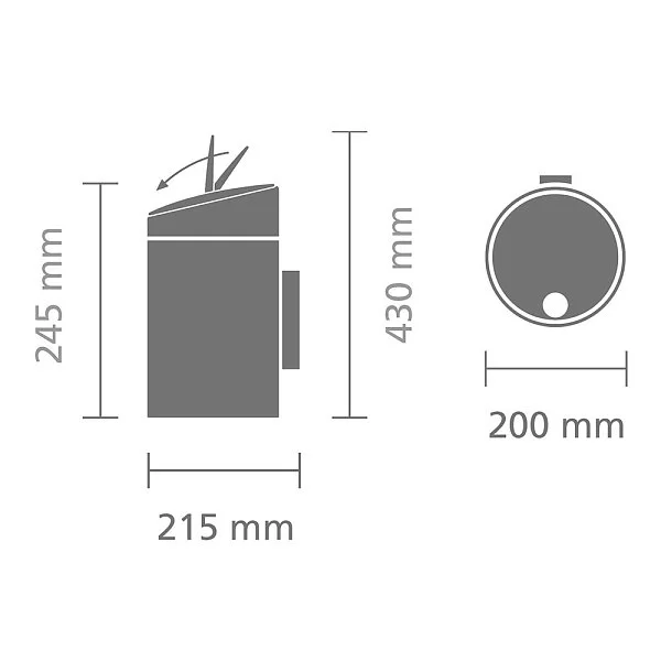 Мусорный бак настенный Slide Bin, 5л, черный, Brabantia, 483189 - изобр. 9