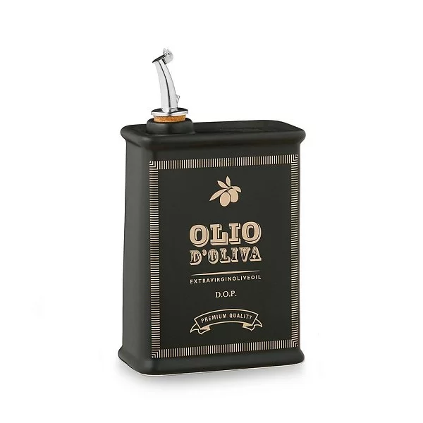 Бутылка для масла квадратная Oliere Vintage 500 мл, материал керамика, цвет черный, Nuova Cer, Италия, 9505-KJL - изобр. 7