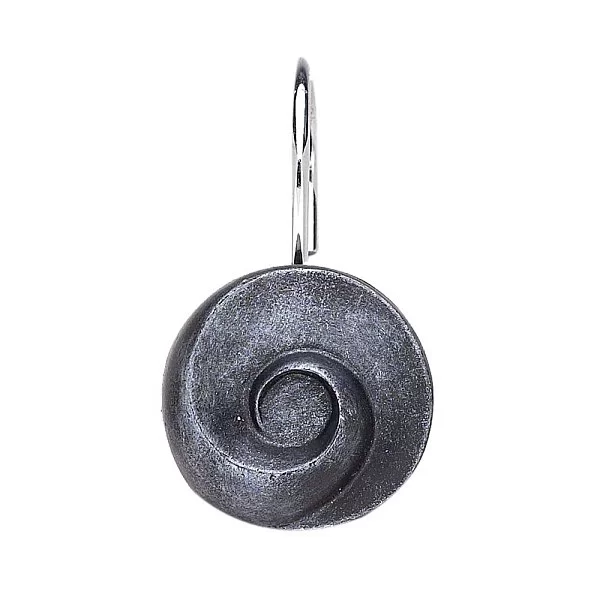 Набор из 12 крючков для шторки Swirl Silver 4х7 см, металл + полистоун, Carnation Home Fashions, США, PHP-SWL/03 - изобр. 7