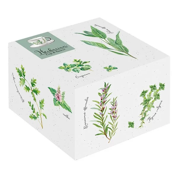 Чайная пара Herbarium объем 250 мл, материал фарфор, цвет белый, Easy Life, Италия, EL-R2204_HERU - изобр. 8