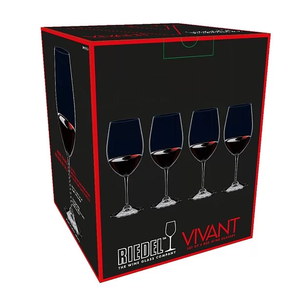 Набор из 4-х бокалов для красного вина объем 560 мл, хрусталь, Vivant, Riedel, Австрия, 0484/0 - изобр. 9