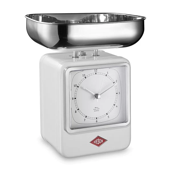 Кухонные весы с часами Retro Style цвет белый, Wesco, Германия, 322204-01 - изобр. 7