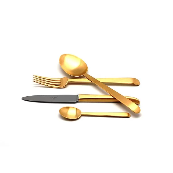 Набор столовых приборов на 6 персон Ergo Gold 24 предмета, нержавеющая сталь 18/10, золото, Cutipol, 9122 - изобр. 7