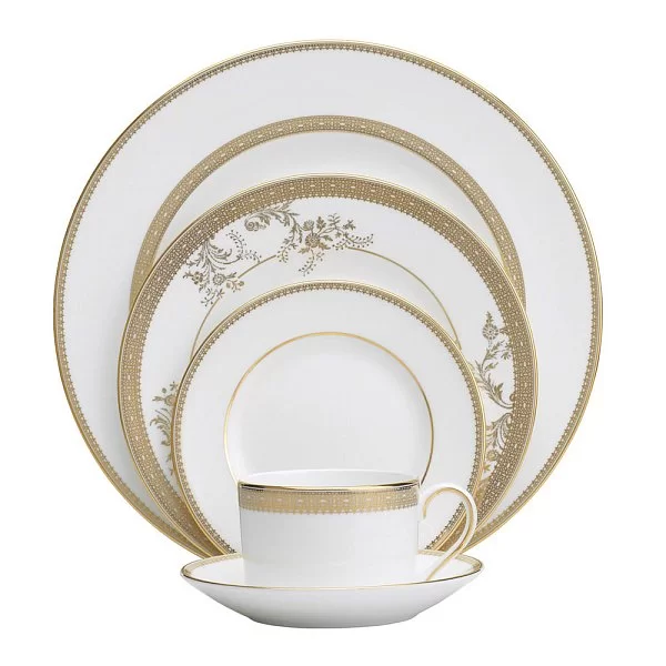 Тарелка суповая Vera Wang Lace Gold 23 см материал фарфор, цвет белый Wedgwood, Великобритания, 50146901012 - изобр. 8