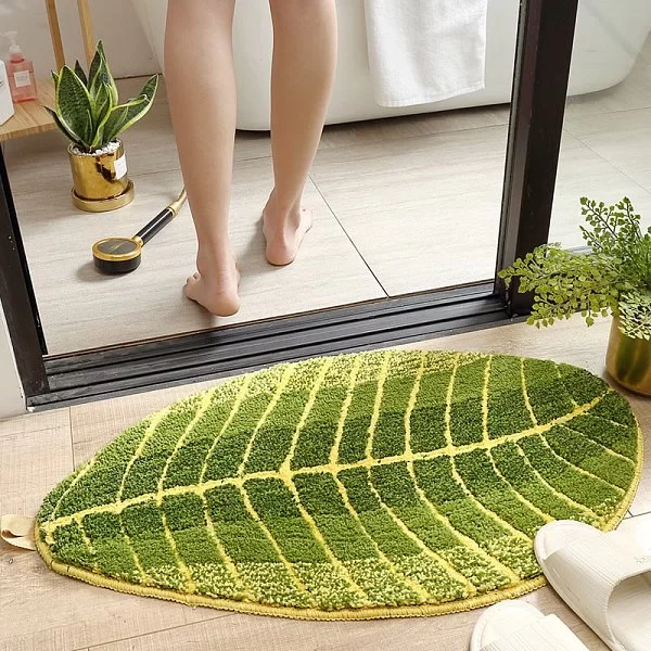Коврик для ванной комнаты Water Leaves, 45х75 см, полиэстер, Carnation Home Fashions, R75WLV - изобр. 8