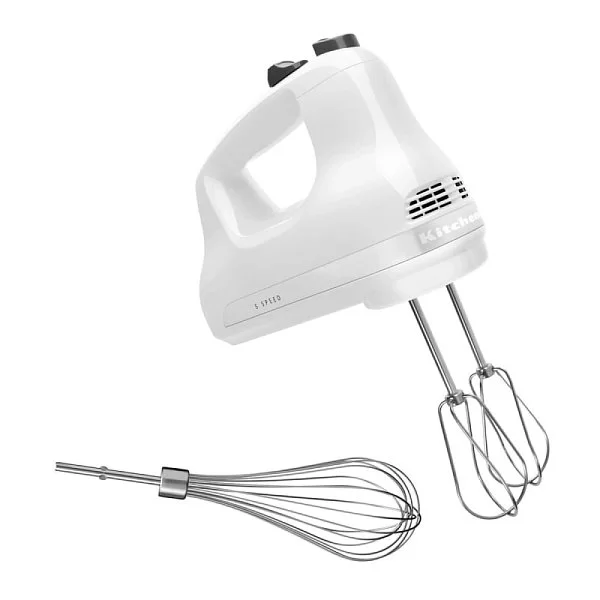 Ручной миксер 5 скоростей, цвет белый, Kitchen Aid, США, 5KHM5110EWH - изобр. 8