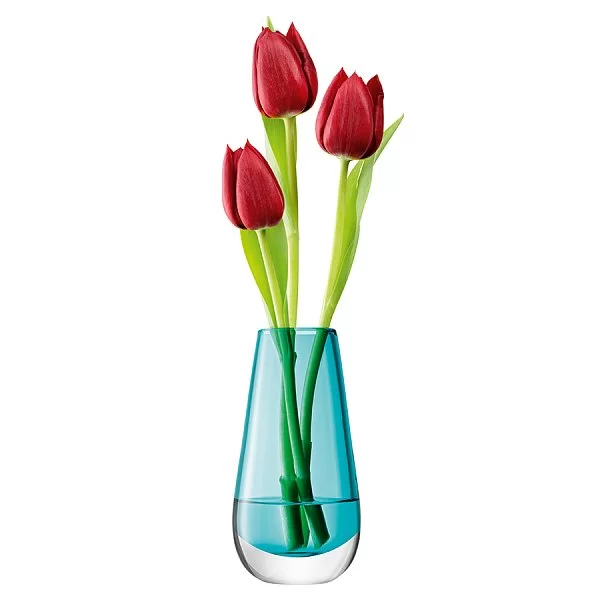 Ваза в форме бутона Flower Colour 13,8 см, цвет бирюзовый, выдувное стекло, LSA International, Великобритания, G732-14-742 - изобр. 9
