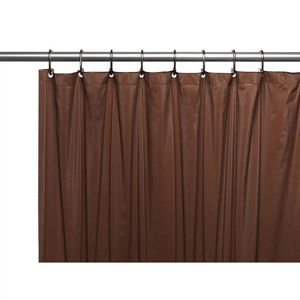 Защитная шторка для ванной 183x183 см, цвет коричневая, материал винил, Carnation Home Fashions, США, USC-4/13 - изобр. 7
