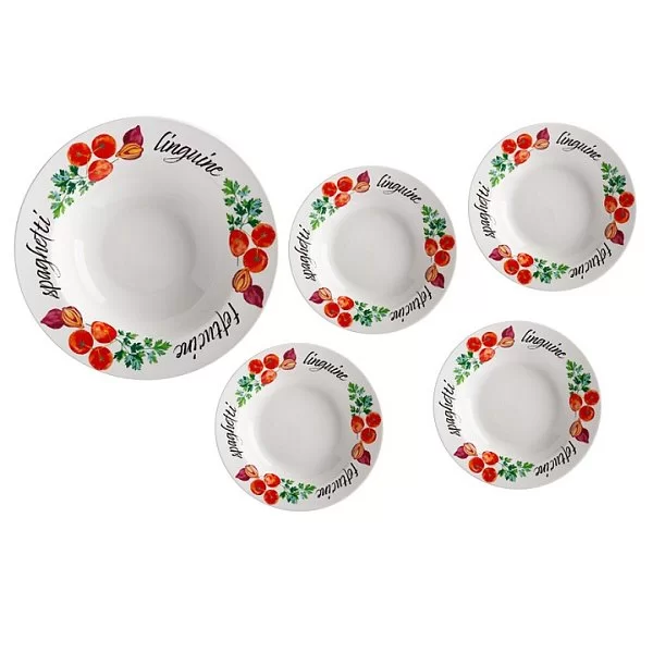 Набор для пасты &quot;Травы&quot;, 5 предметов, фарфор, Casa Domani, Австралия, CD494-LF0012 - изобр. 7