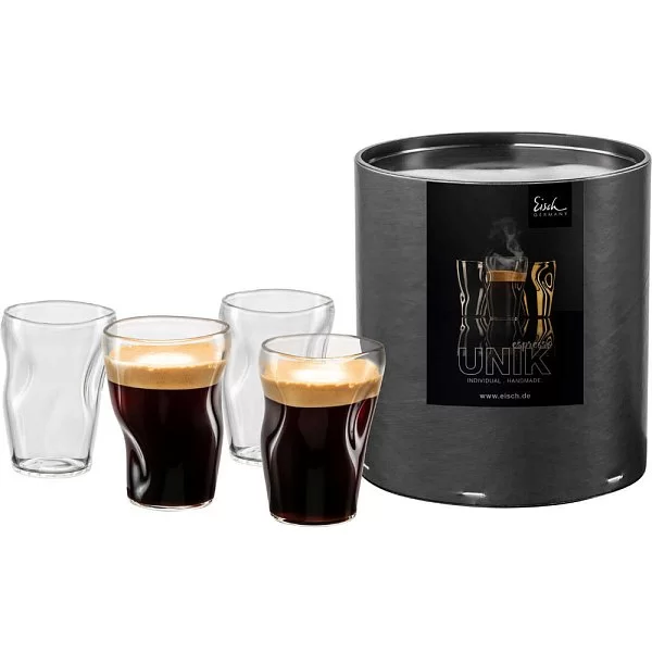 Набор из 4-х стаканов для эспрессо Unik 100 мл, в подарочной тубе, материал хрусталь, Eisch, Германия, 30013204 - изобр. 7