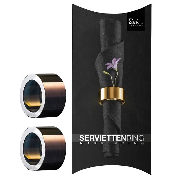 Набор из 2-х колец для салфеток с медным покрытием, подарочная упаковка, материал бессвинцовый хрусталь, Eisch, Германия, 77290503 - изобр. 7