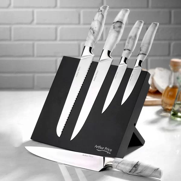 Набор из 5 кухонных ножей на магнитной подставке, нержавеющая сталь, Arthur Price, Великобритания, APZAPK7012 - изобр. 9