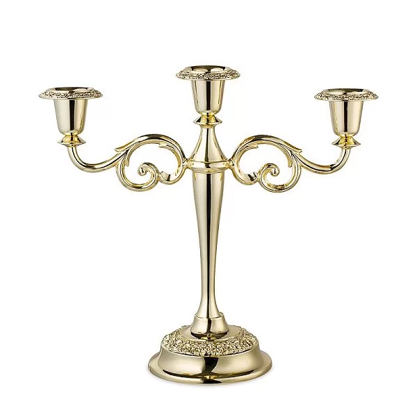 Канделябр трехрожковый, высота 25 см, цвет золотой, нержавеющая сталь, Queen Anne, Великобритания, QA-4/8203 - изобр. 7