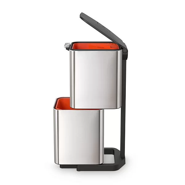 Контейнер для мусора с двумя баками Totem Max 60 л, 36,5х81х39,5 см, нержавеющая сталь, цвет стальной, Joseph Joseph, Великобритания, 30060 - изобр. 9