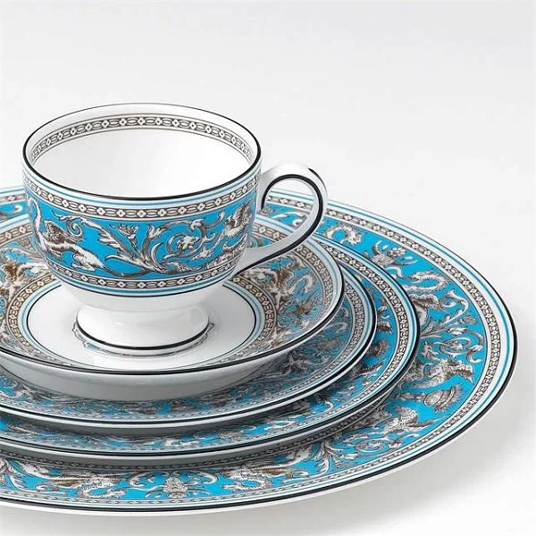 Набор из 2-х чайных пар Florentine Turquoise 200 мл, материал костяной фарфор, Wedgwood, Великобритания, 1054471 - изобр. 8