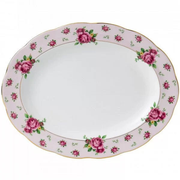 Блюдо овальное New Country Roses 34,4x27x5 см, материал фарфор, Royal Albert, Великобритания, NCRPNK25818 - изобр. 7